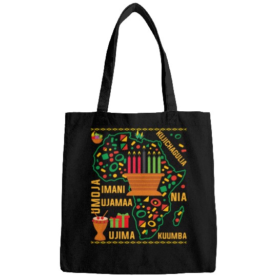 Funny Drummer Happy Kwanzaa Drum Kinara Seven principles Candles Africa Bags