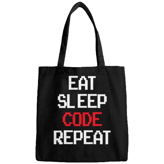 Eat Sleep Code Repeat Coding Coder Programmer Software Dev Bags