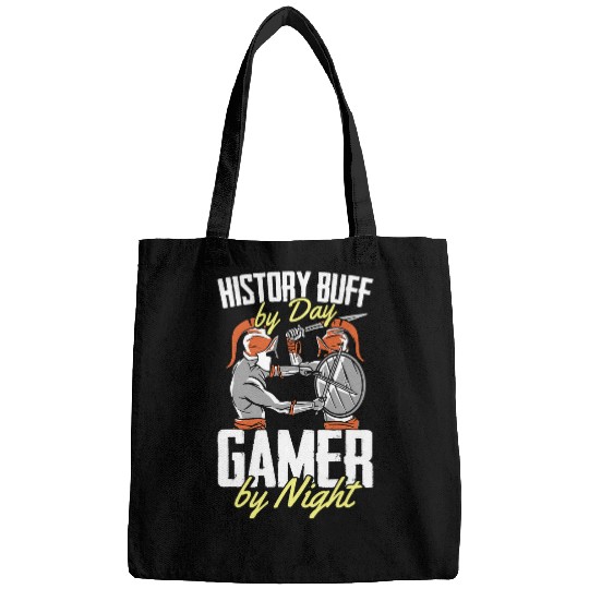 Historian History Buff by Day Gamer by Night Funny Gaming Bags