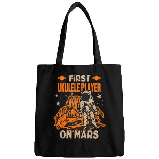 Funny Ukulele First Ukulele Player On Mars Bags