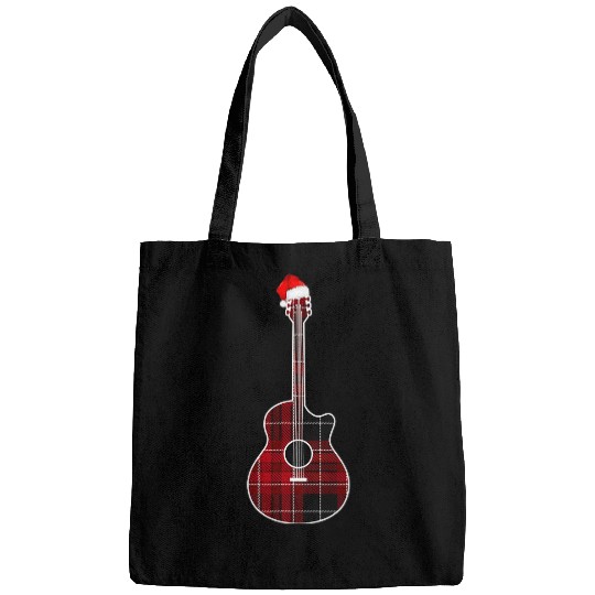Funny Guitar Christmas Pajamas Family Red Plaid Buffalo Gifts Guitarist Bags