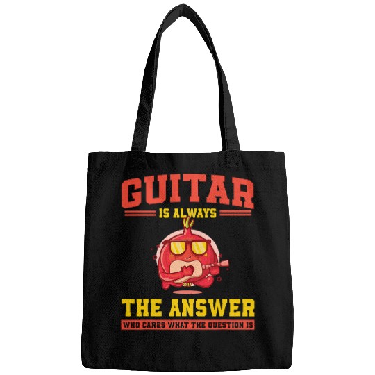 Funny Guitar Cute Onion Guitar Playing Costume Love Vegan Food Guitarist Bags