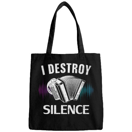 Funny Accordion Vintage I Destroy Silence Accordion Funny Orchestra Gift Bags