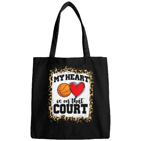 Funny Basketball Game Day Women Leopard Cheetah Bags