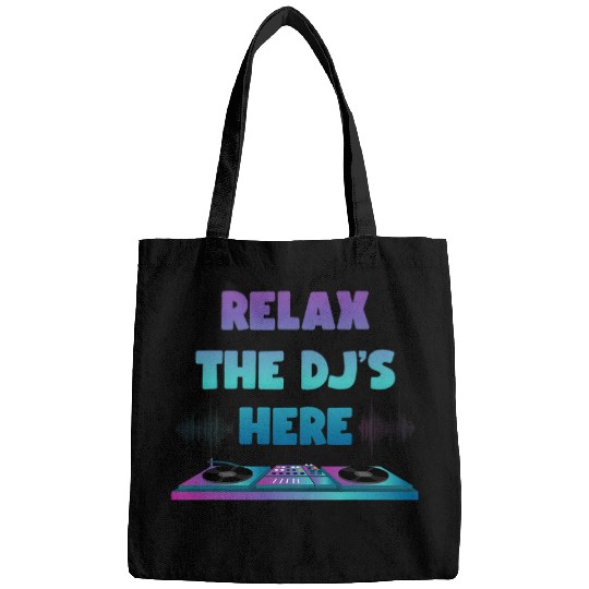 DJ Vinyl Turntable Saying Techno Music Synthesizer Bags