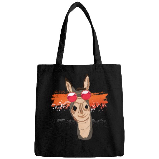 Cool Party Animal Farmer Farm Animal Sunglasses Funny Donkey Bags