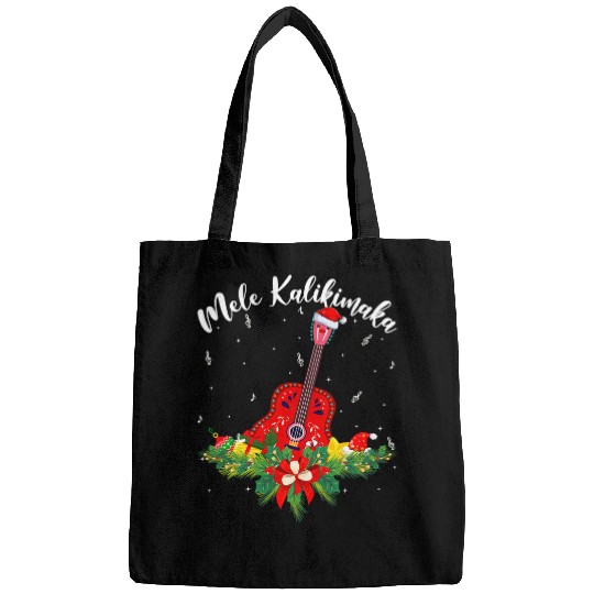 Funny Guitar Lover Ukulele Hawaiian Mele Kalikimaka Ukulele Guitar Christmas 2 Bags