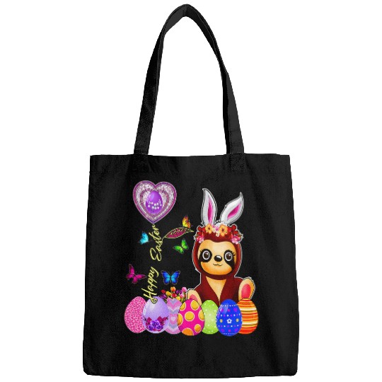 Happy Easter Egg Hunt Cute Sloth Bunny Toddler Girl Kid Bags