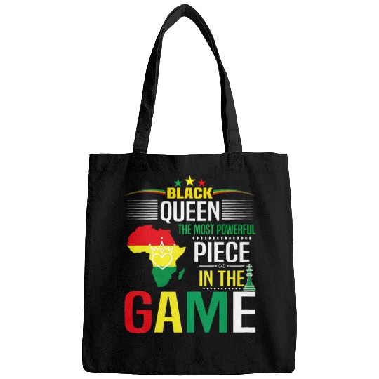Black Queen The mosts Powerful Piece Afro American Women Tee Bags