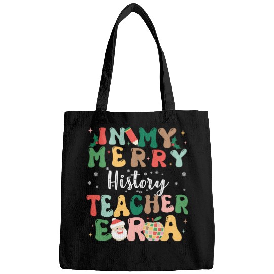 In My Merry History Teacher Era Retro Christmas Bags