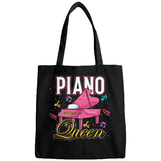Funny Piano Music Orchestra Classical Music Girls Pianist Women Piano Queen Bags