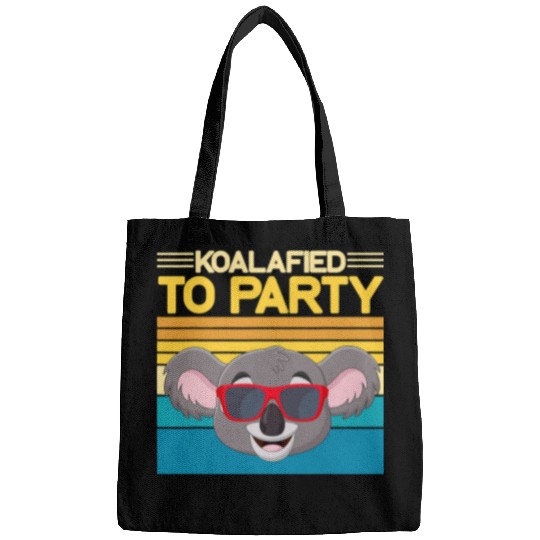 Funny Bear Cool Koala With Glasses Koalified To Party Koala Cute Bears Bags