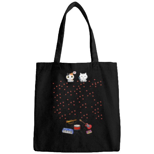 Funny Guitar Cute Cat Kitty Playing Music Piano Guitar Musicians Bags