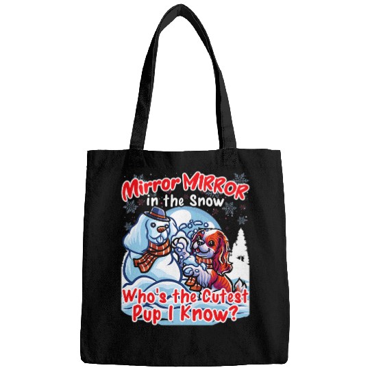 Cavalier King Charles Spaniel Dog Christmas Snowman Winter Bags