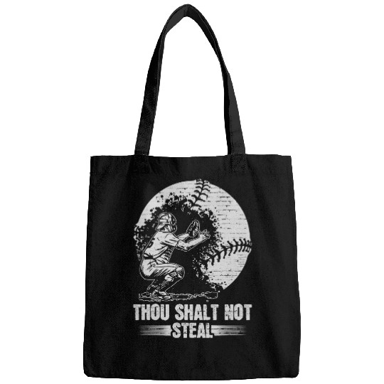 Sport Baseball Thou Shall Not Steal Softball Player Love Baseball Catcher Bags