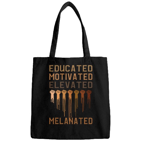 Educated Motivated Elevated Melanated Teacher Black History 1 Bags