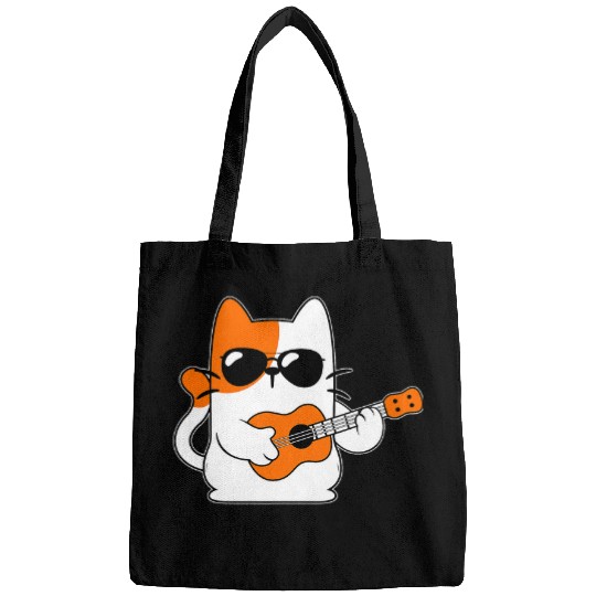 Funny Guitar Lover Guitarist Cat cat owner kitty Guitarist concert Bags