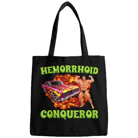 Hemorrhoid Conqueror Funny Meme Weird Offensive Cringe Joke Bags