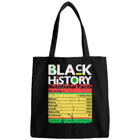 Black History Nutritional Facts Melanin Men Women Boys Girls 1 Bags