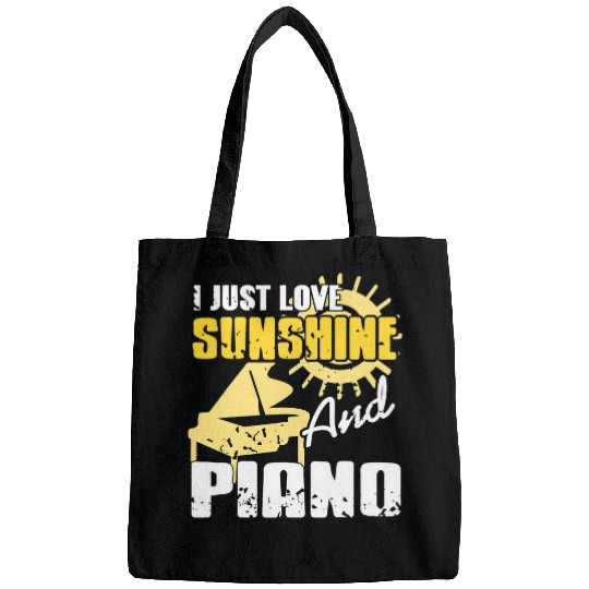 Funny Piano Music I Just Love Sunshine Piano Retro Pianist Designs Present Bags