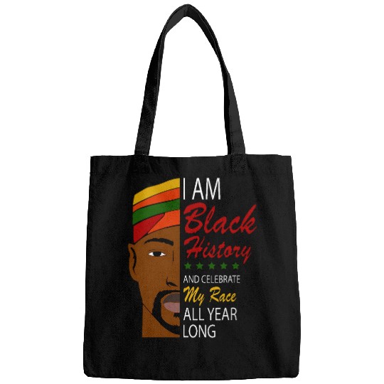 Black History Month African Man Afro Celebrate My Race Bags