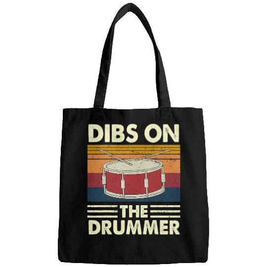 Drums Drummer Dibs On The Drummer Percussion Drumming Funny 2 Drums Bags