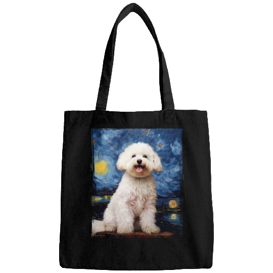 Cute Bichon Frise Dog Van Gogh Art Bichon Frise Lover Bags