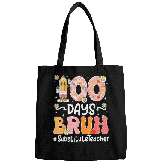 Groovy 100 Days Bruh Pencil Substitute Teacher Student Bags