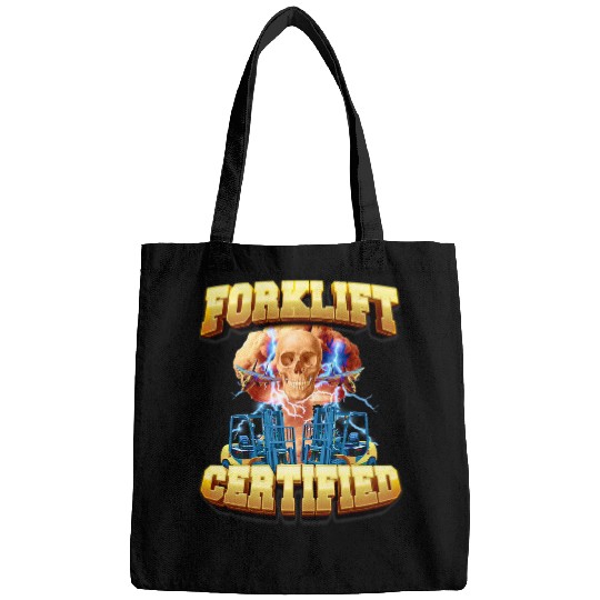 Funny Forklift Operator Forklift Certified Explosion Retro Bags