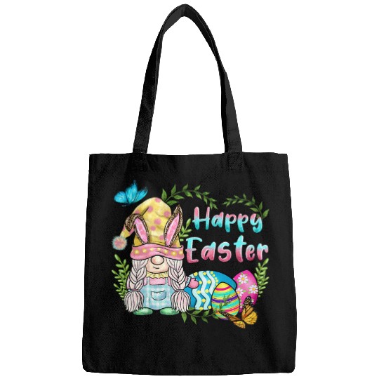 happy easter egg basket gnome bunny ears happy easter yall Bags