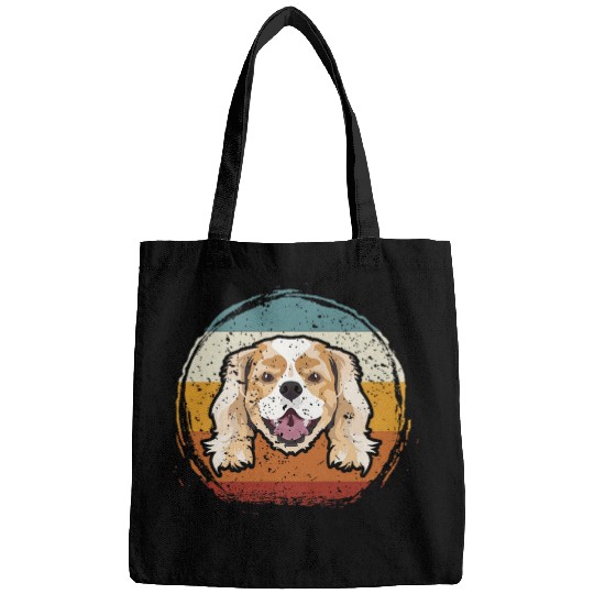 Cavalier Pet Smiling Cavalier King Charles Spaniel Retro 2 Bags