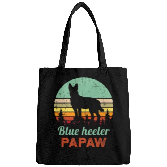 Australian Cattle Pet Retro Blue Heeler Papaw 1970s Australian Cattle Dog Grandpa Bags