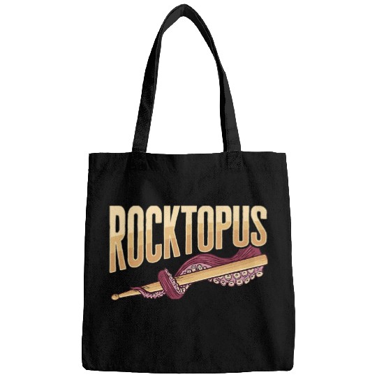 Funny Drummer Rocktopus Design for a Drummer Band Member Bags