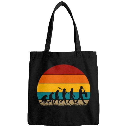 Funny Saxophone Retro Saxophone Evolution Bags