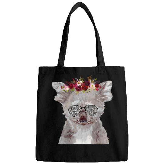Funny Bear Koala Sunglass Japanese Cherry Cute Blossom Sakura Flower Cute Bears Bags