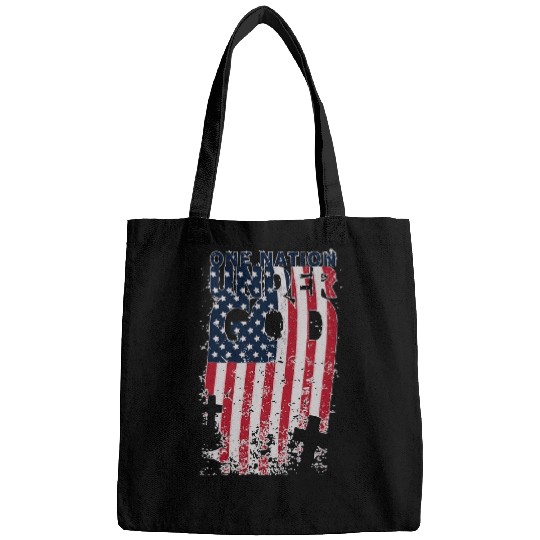 Christian ONE NATION UNDER GOD Christian Cross American Flag Christ Bags
