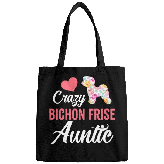 Bichon Pet Frise crazys Bichon Frise Auntie Funny Dog Auntie Bags