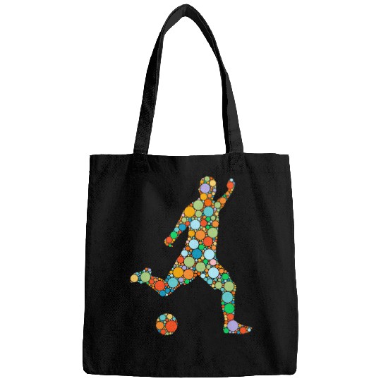 Sport Soccer Retro Soccer Player Ball With Polka Dots Happy Dot Day Boy Bags