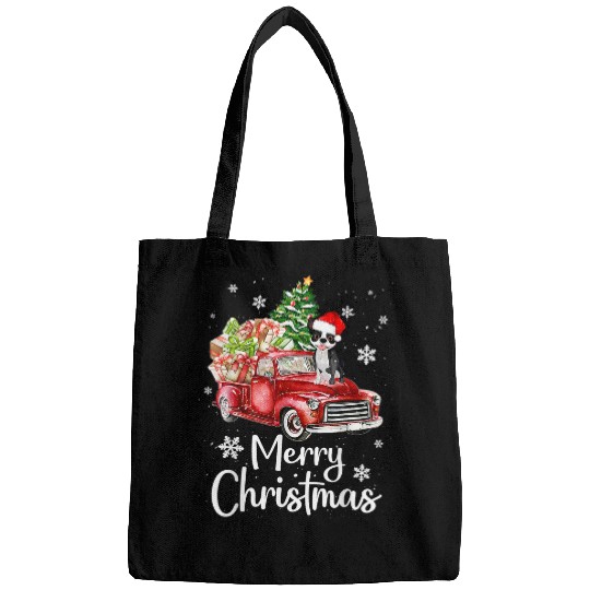 Boston Terrier Pet Riding Red Truck Christmas Tree xmass 9 Bags