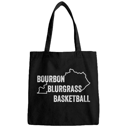 Funny Basketball Kentucky Bourbon Bluegrass Basketball State Line Silhouette Bags