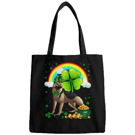 GSD St Patricks Day German Shepherd Shamrock Pet Dog Lover 31 German Shepherd Dog Dog Bags