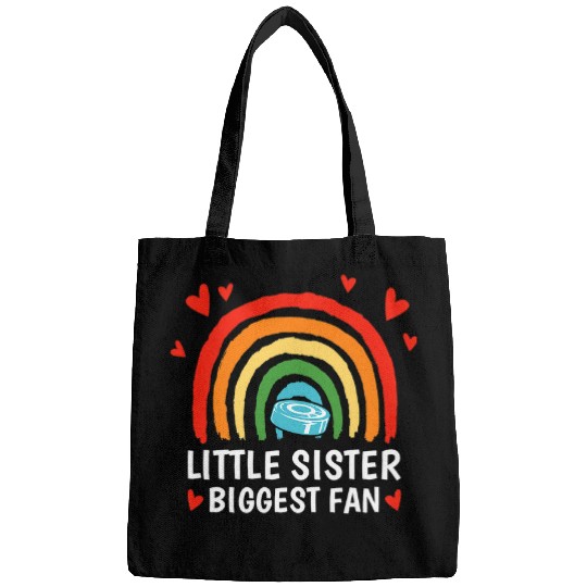 Sport Hockey Little Sister Biggest Fan Ice Hockey Girl Toddler Fan Bags