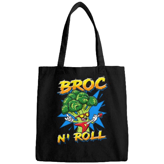 Funny Guitar Broc N Roll Vegan Rockstar Electric Guitar Player Broccoli Guitarist Bags
