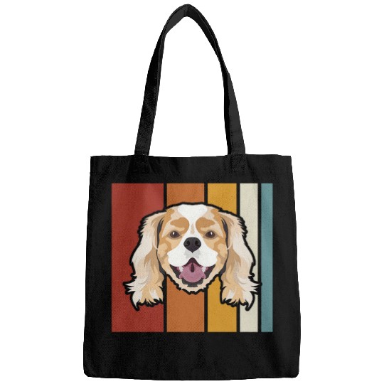 Cavalier Pet Smiling Cavalier King Charles Spaniel Retro Bags