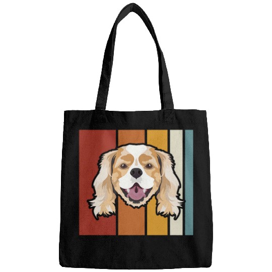 Cavalier Pet Smiling Cavalier King Charles Spaniel Retro Bags