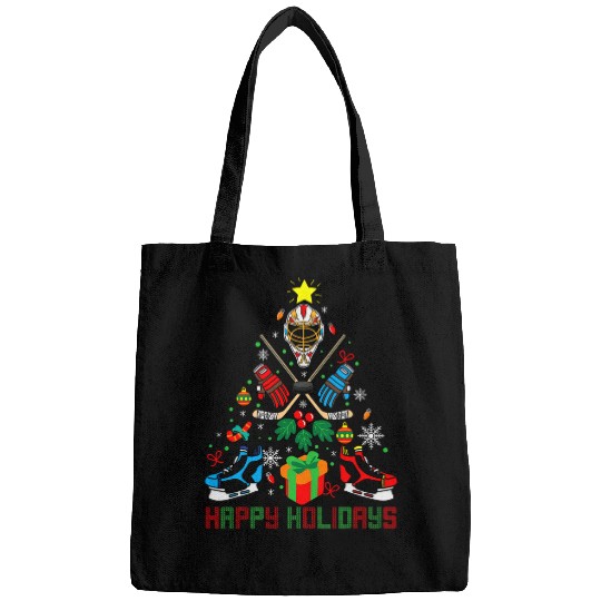 Sport Hockey Santa Hat Christmas Tree Pajama Cool Sport Xmas Bags