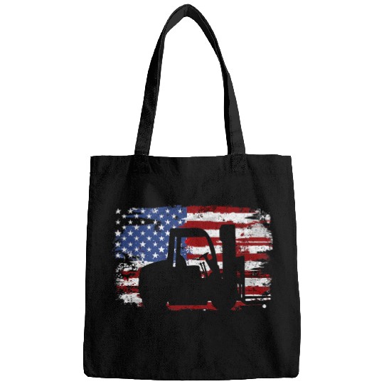 Forklift Driver Forklift Operator USA Flag Bags