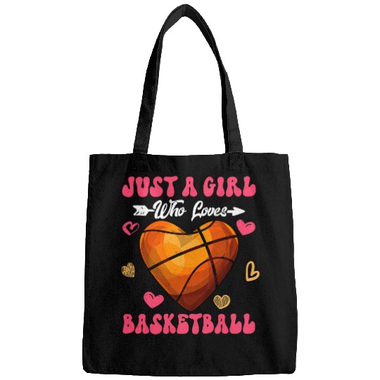 Sport Basketball Game Day Lover Women Cute Just A Girls Who Loves Bags