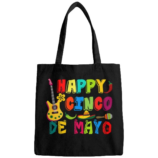 Funny Guitar Happy Cinco de Mayo Guitar Funny Mexican Fiesta Sombre Guitarist Bags