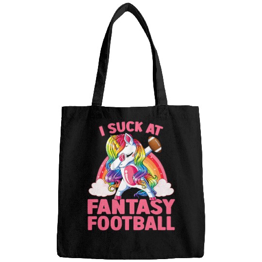 Sport American Football I Suck At Fantasy Football Dabbings Unicorns Funny Loser Bags